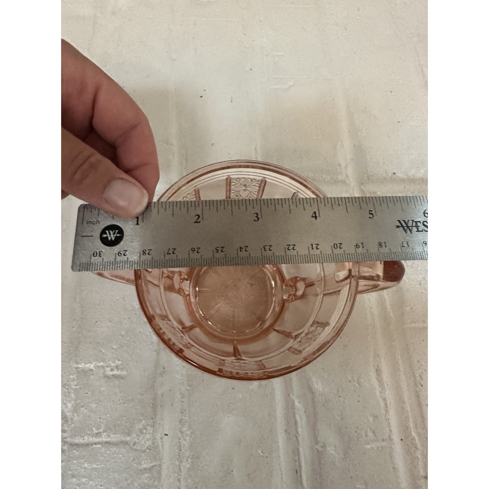 Jeannette Doric Creamer & Sugar Bowl Pink Depression Glass Read - Picture 7 of 16